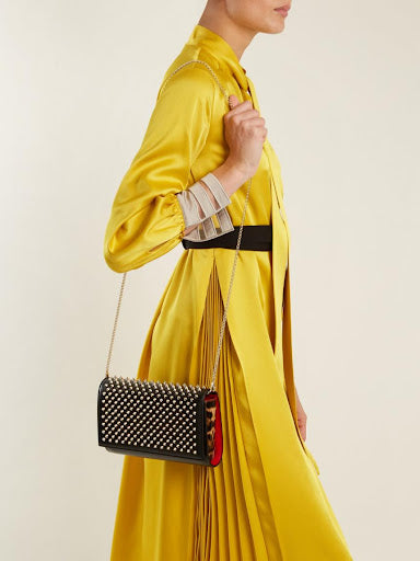 Christian Louboutin Paloma Spiked Leather Clutch