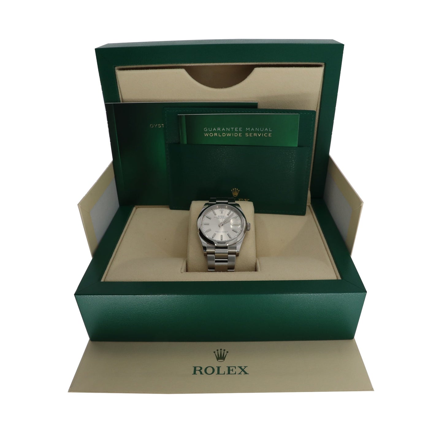 ROLEX Datejust, steel watch and bracelet, circa 2019