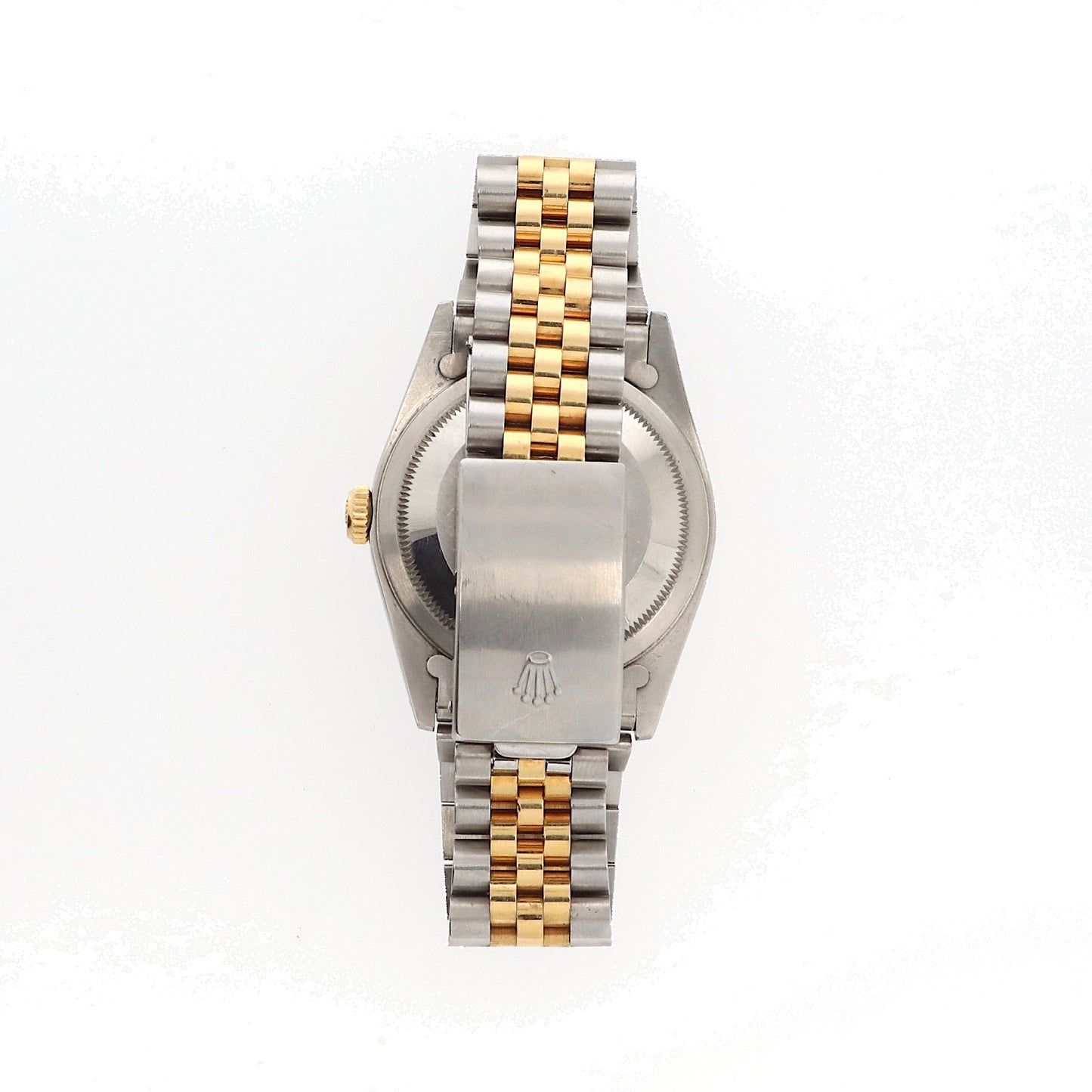 ROLEX Datejust, steel and gold wristwatch with indexes set with diamonds, circa 1989