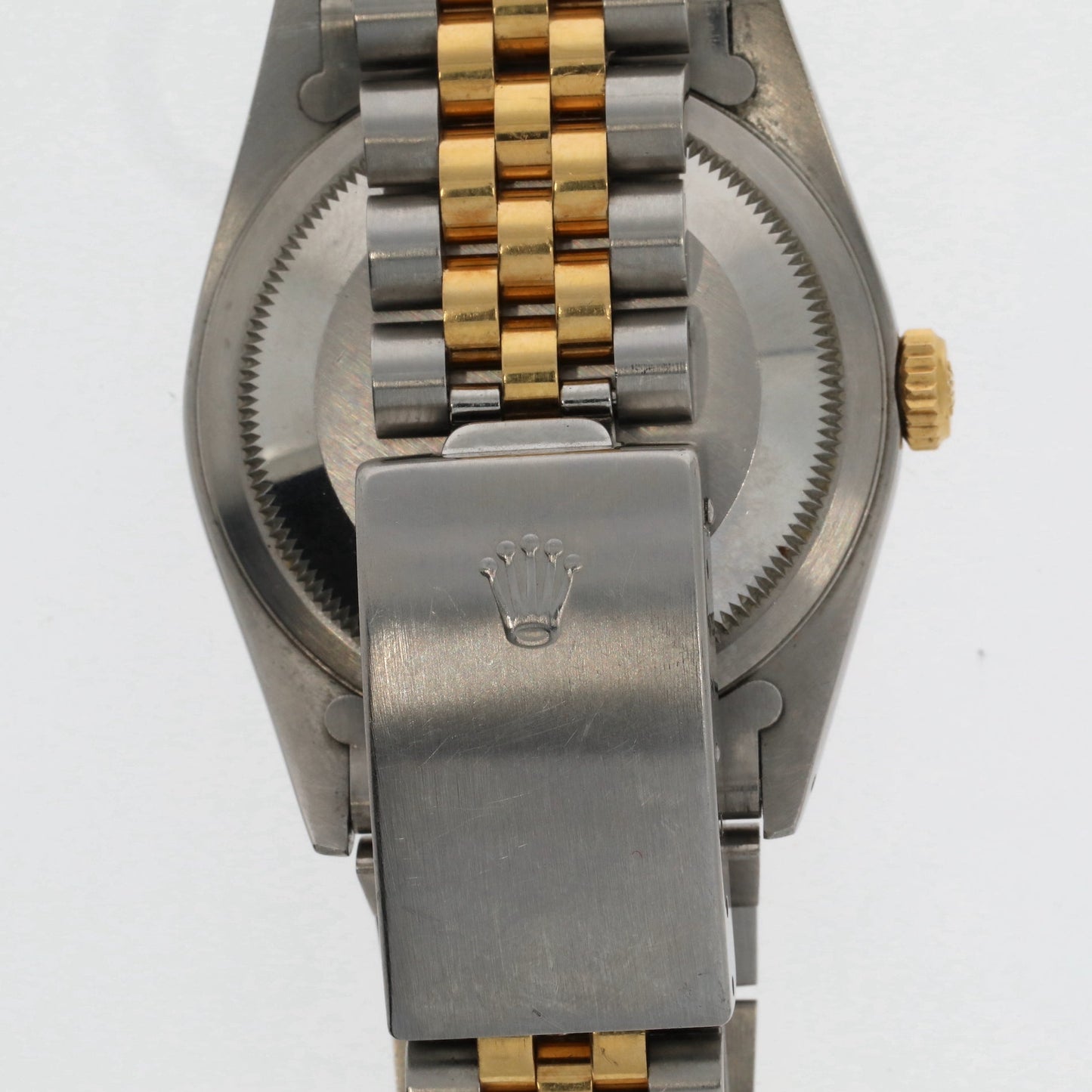 ROLEX Datejust, steel and gold wristwatch with indexes set with diamonds, circa 1989