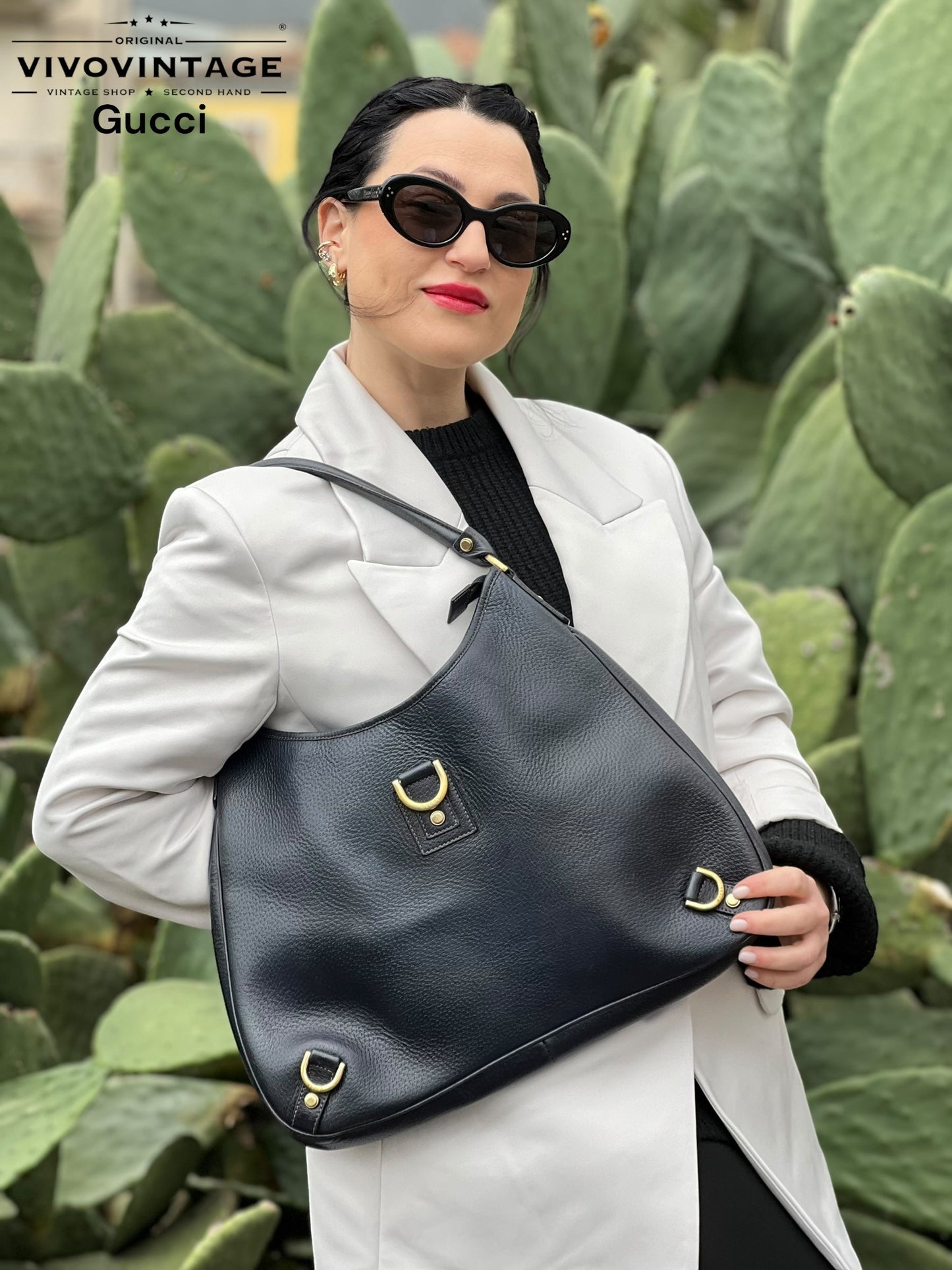 Borsa a spalla Gucci blu