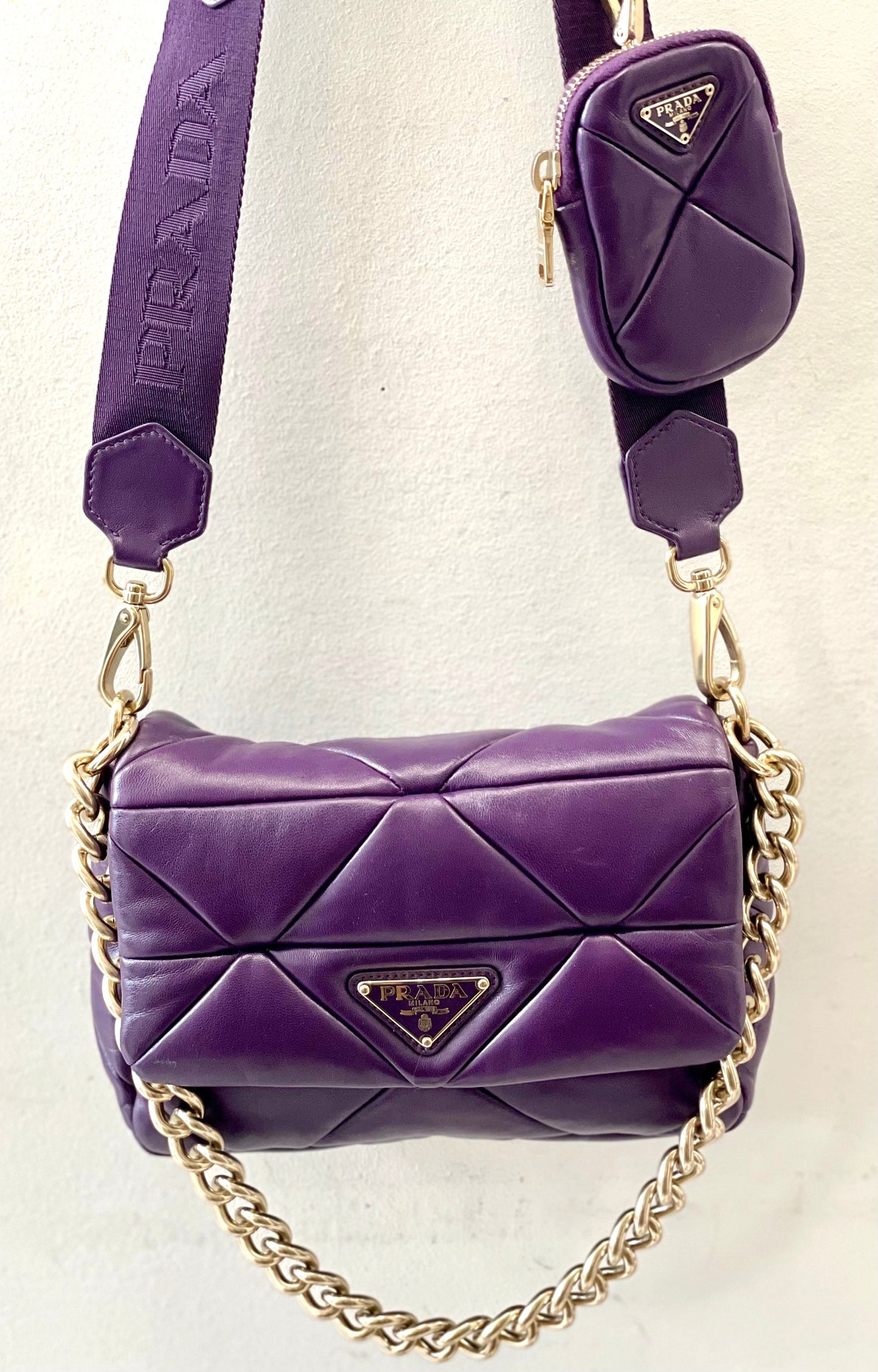 PRADA SYSTEM NAPPA LEATHER PATCHWORK BAG