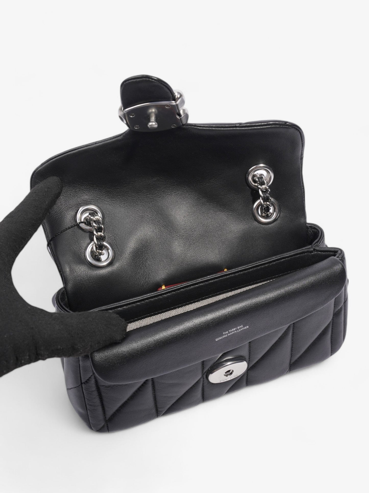 Coach Quilted Tabby Black Nappa Leather 20