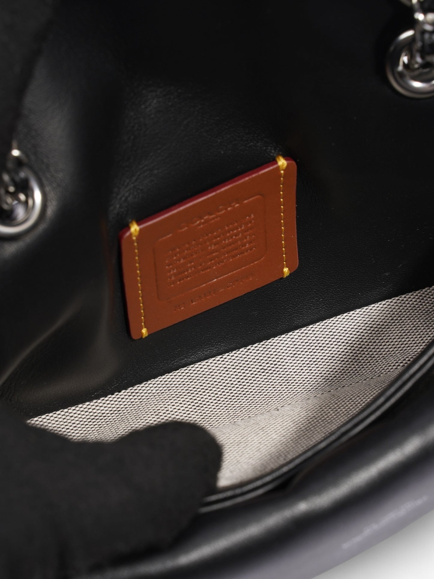 Coach Quilted Tabby Black Nappa Leather 20