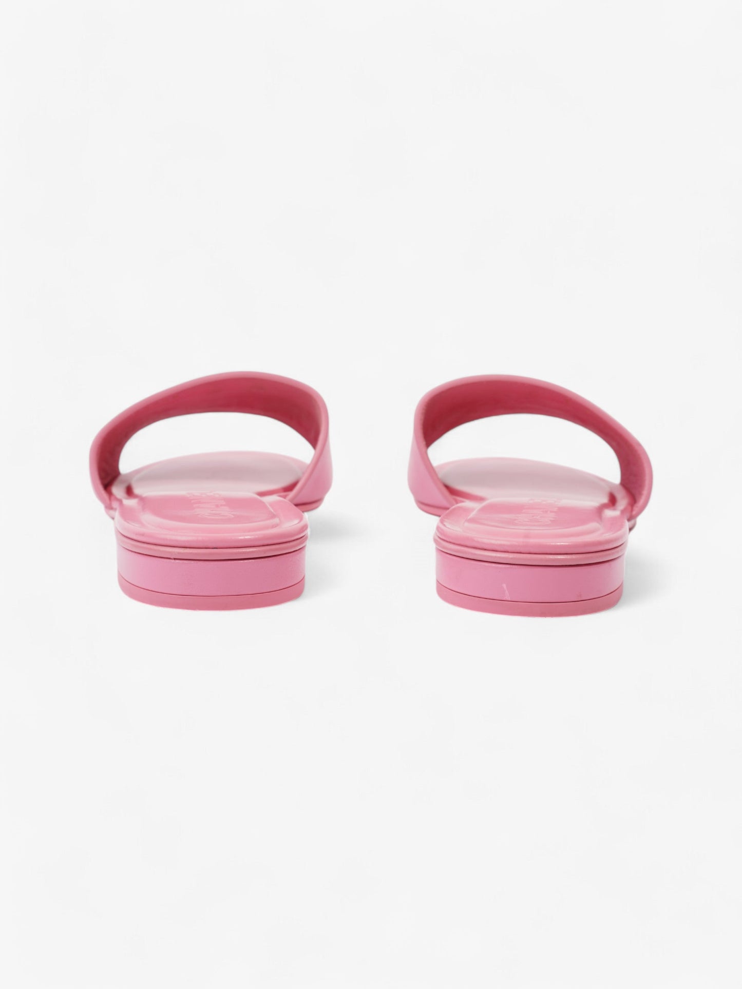Chanel Logo Slides Pink / Black Leather EU 37 UK 4