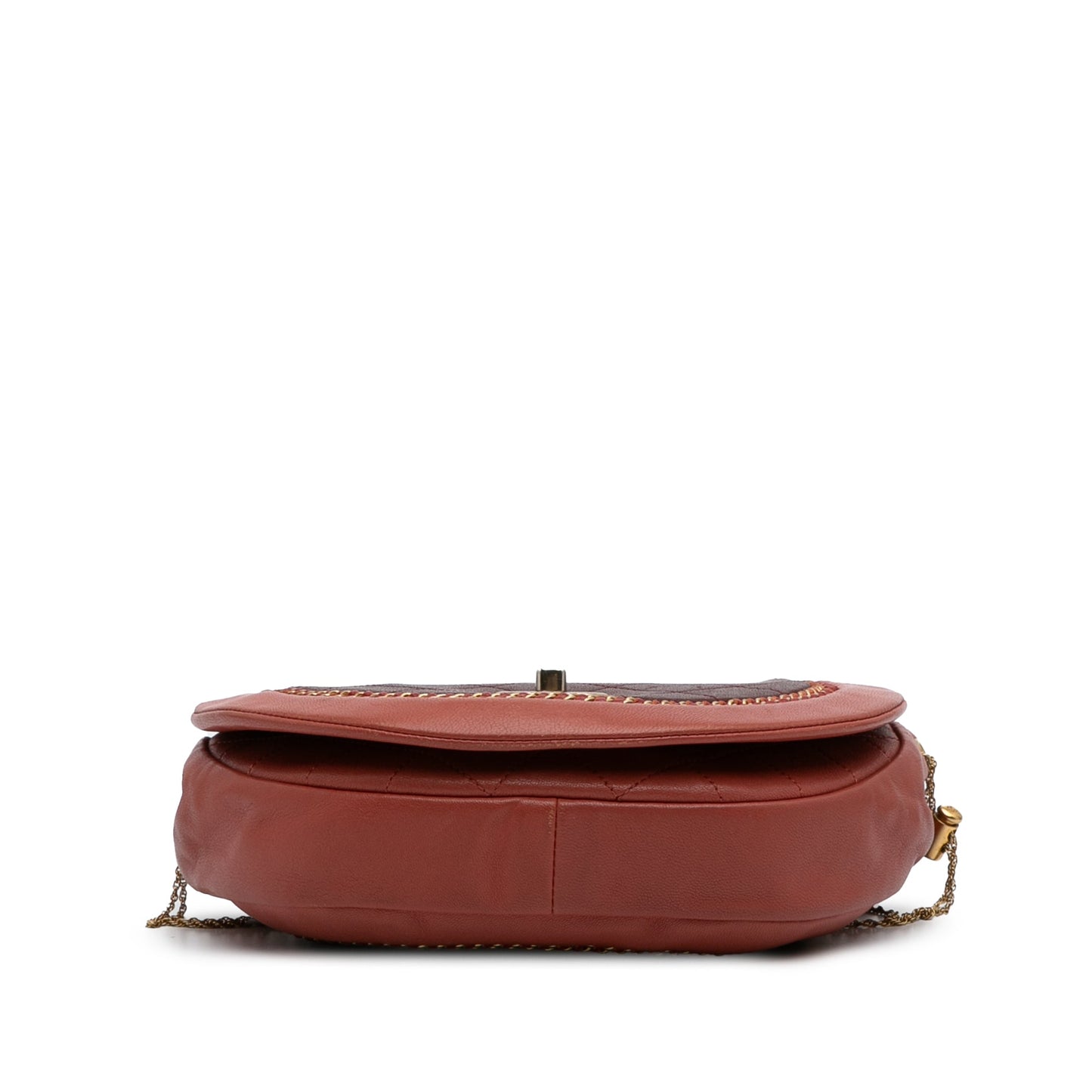 Chanel Small Quilted Lambskin Chain Detail Saddle Bag