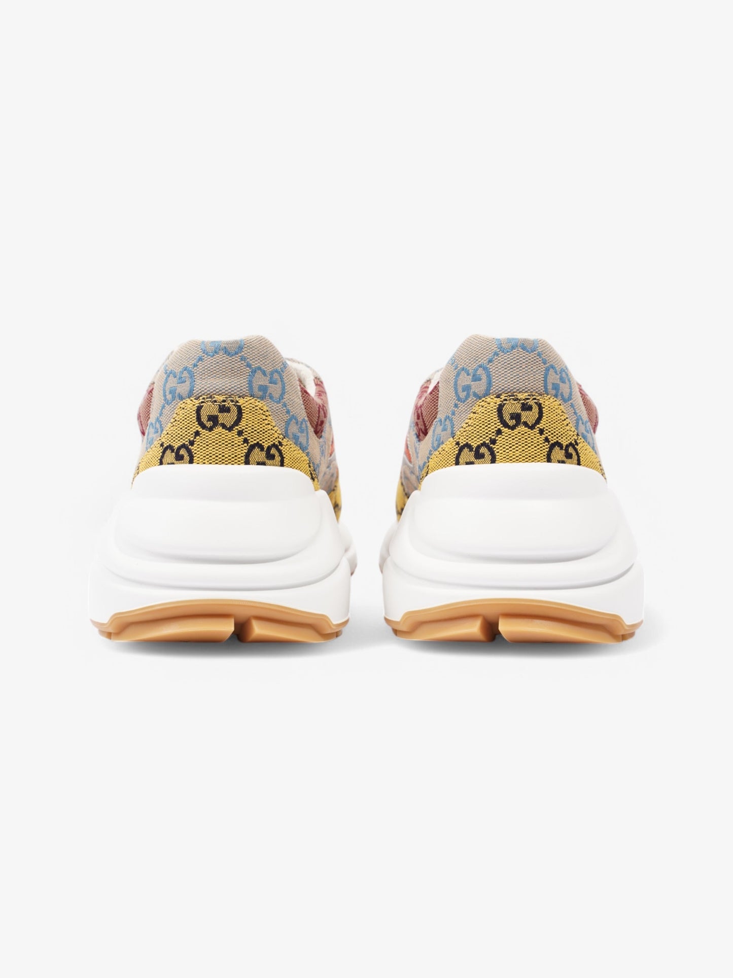 Gucci Rhyton Sneakers Orange / Yellow / White Canvas EU 42 UK 8