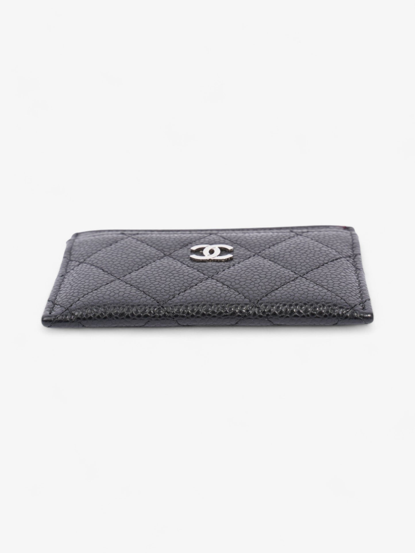 Chanel Card Holder Black / Silver Caviar Leather