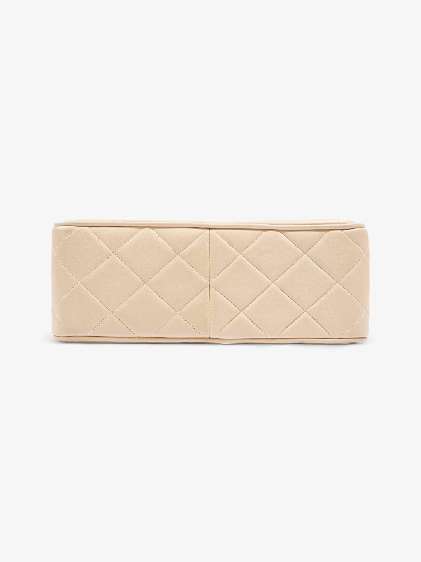 Chanel Vintage Square Flap Beige Lambskin Leather Jumbo