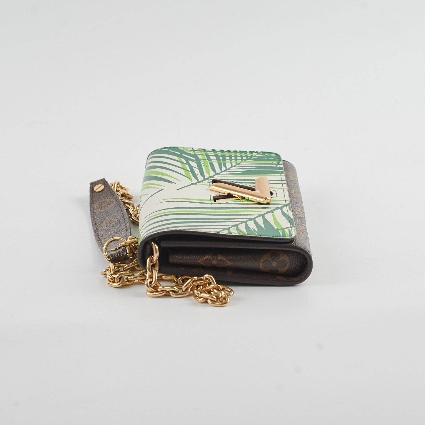 Louis Vuitton Palm Twist Wallet On Chain Green/Monogram