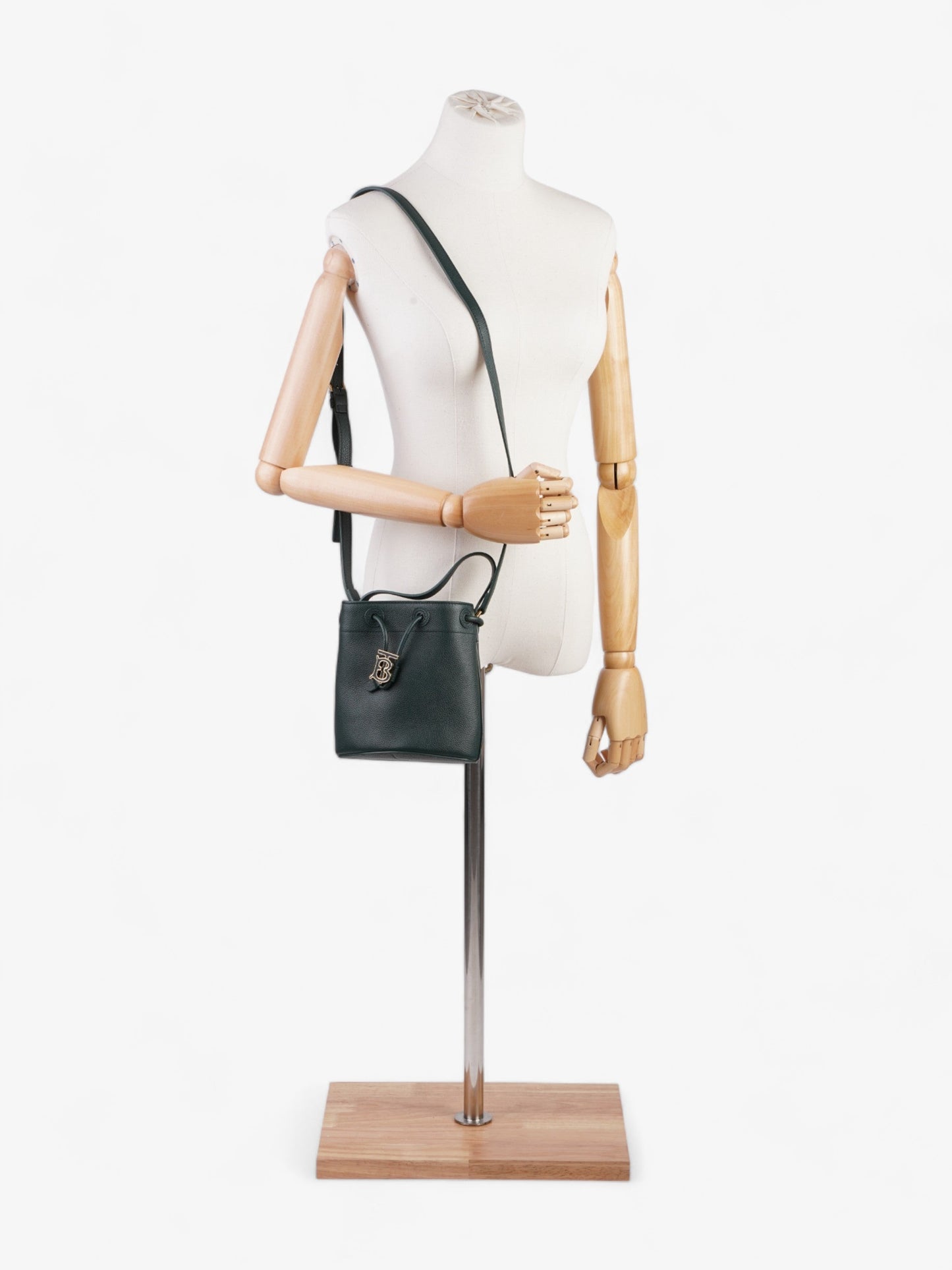 Burberry TB Bucket Bag Vine Green Leather Mini