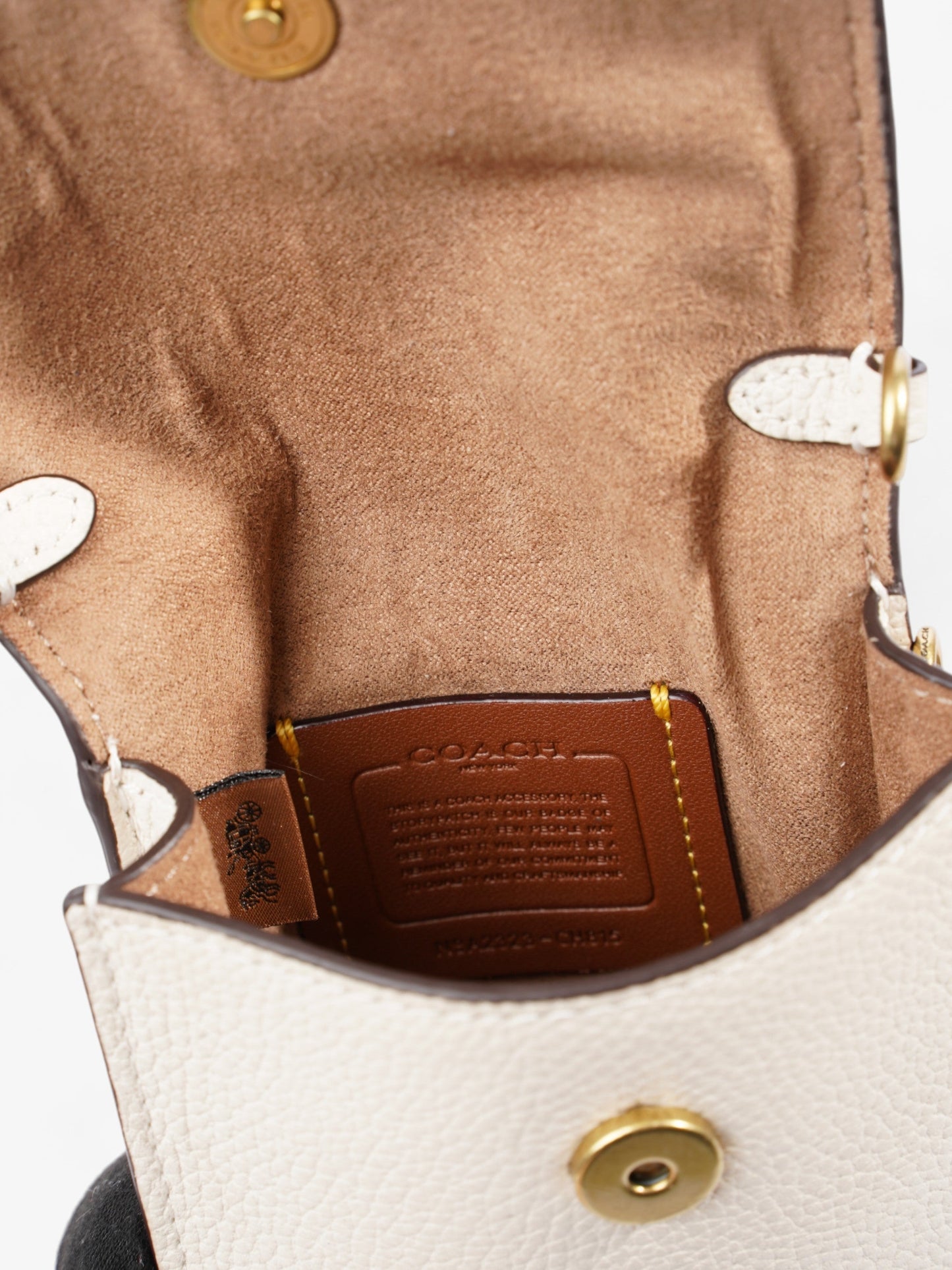 Coach Phone Crossbody Cream Leather