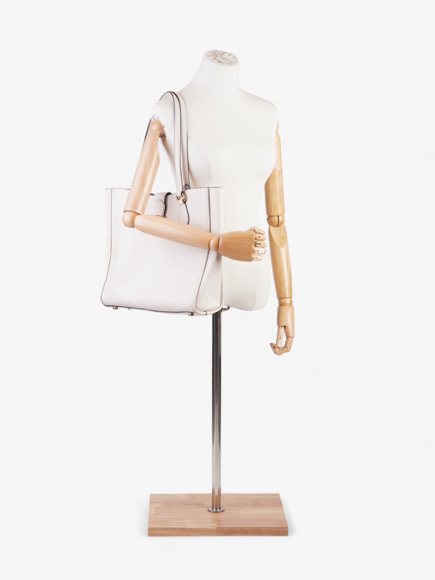 Coach Theo Tote Cream Leather