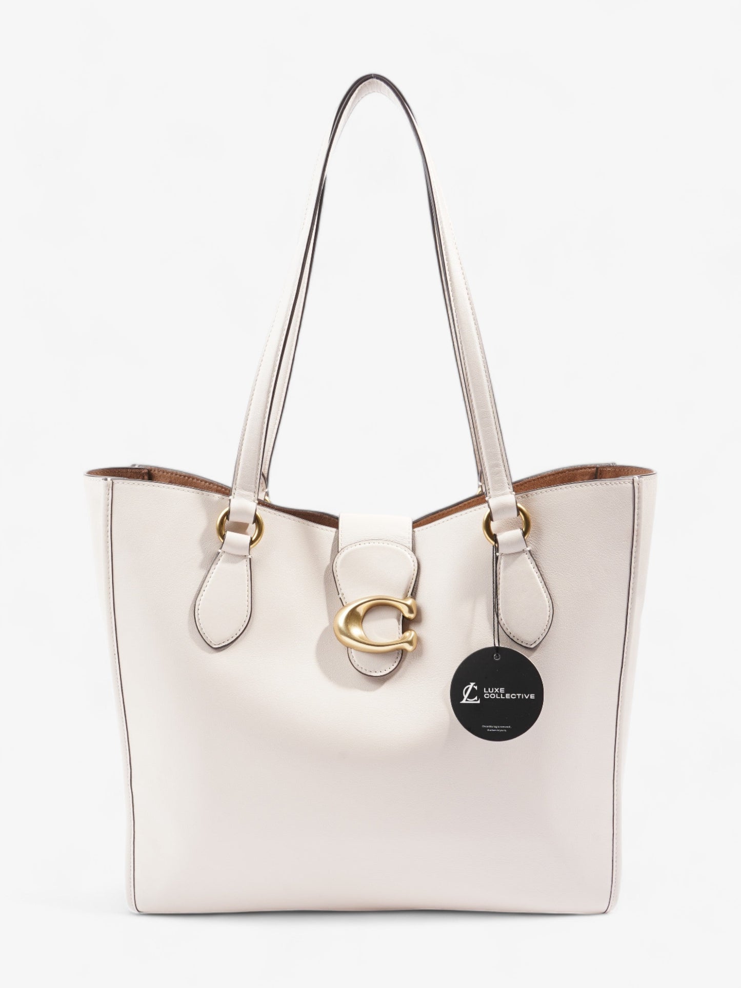 Coach Theo Tote Cream Leather