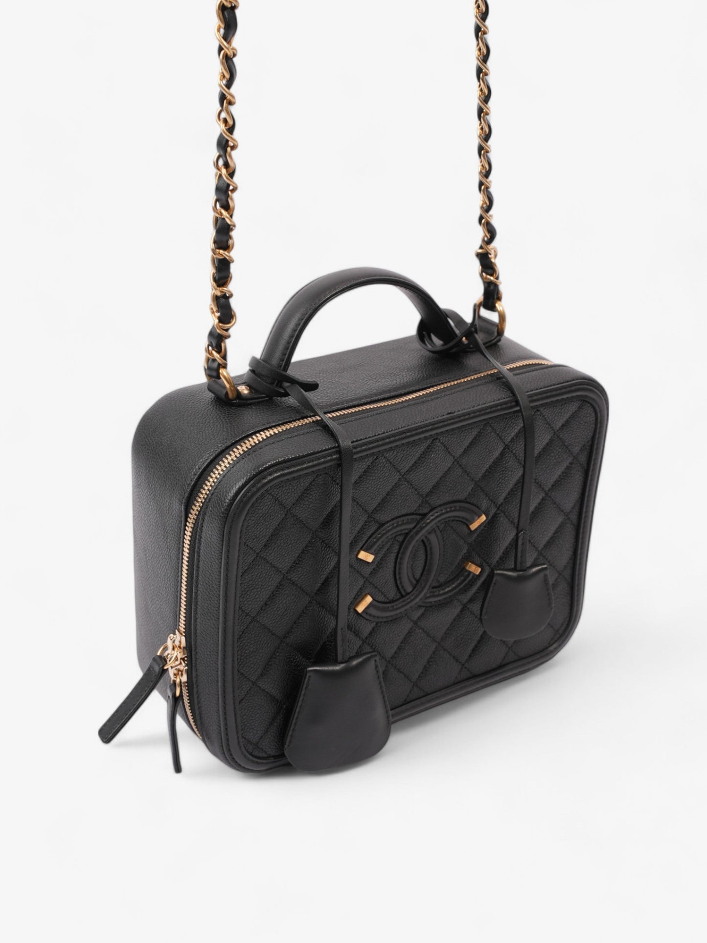 Chanel CC Vanity Case Black Caviar Leather