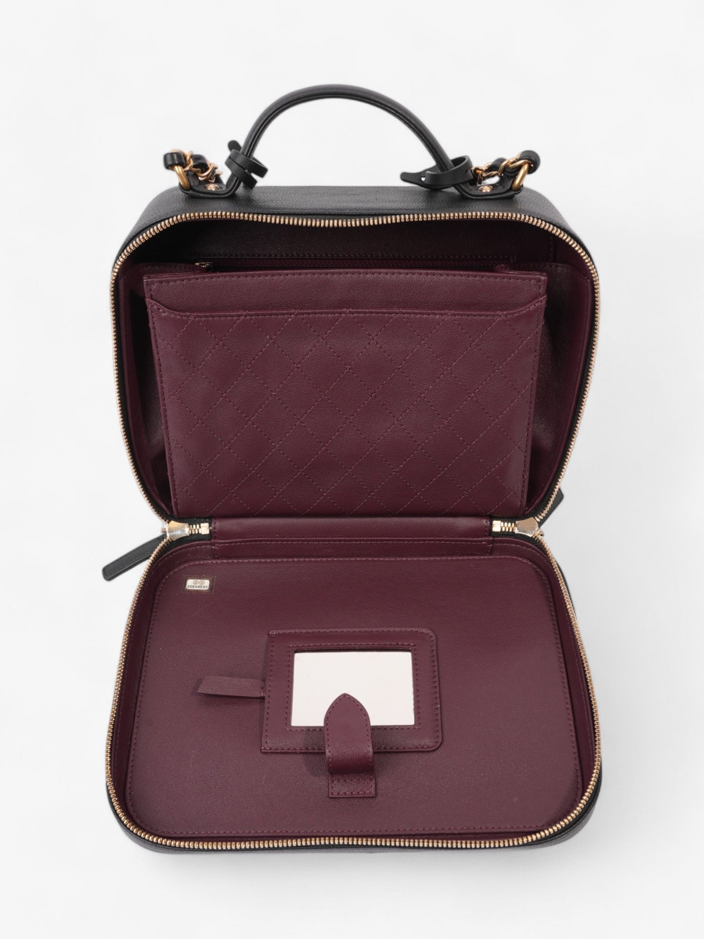 Chanel CC Vanity Case Black Caviar Leather