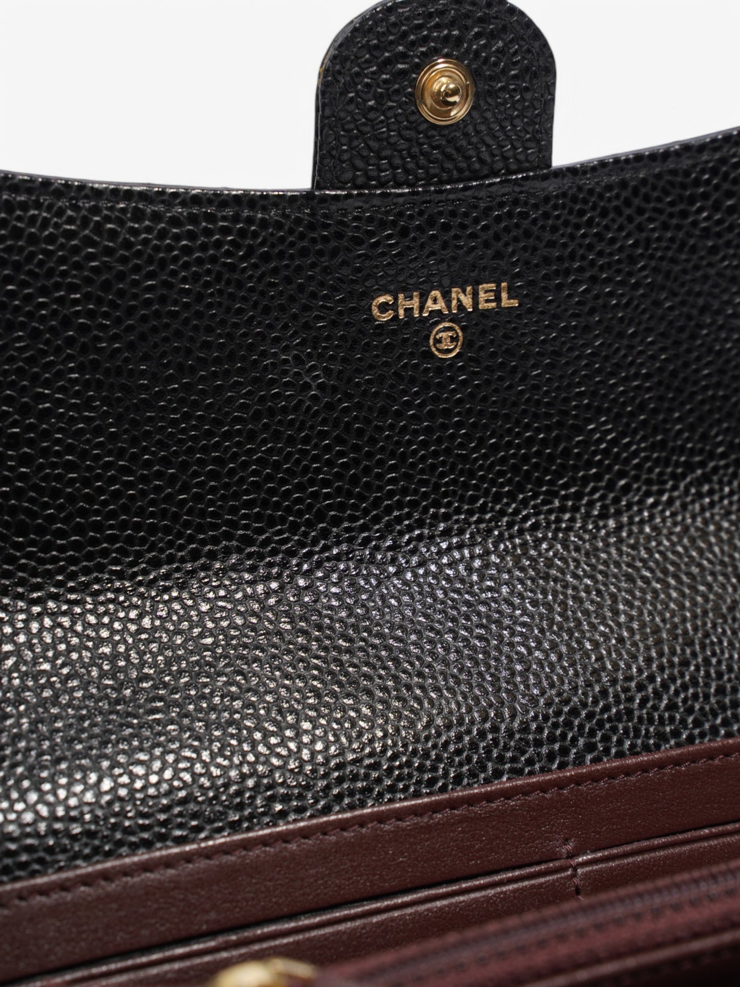 Chanel Classic Flap Wallet Black / Gold Caviar Leather