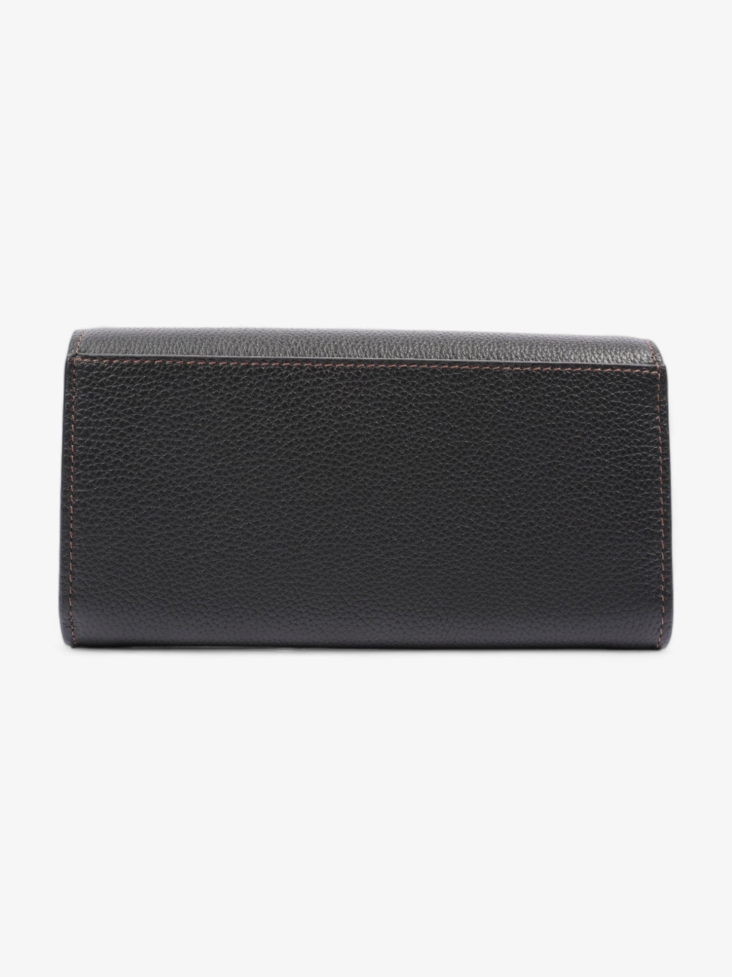 Burberry TB Continental Wallet Black Grained Leather