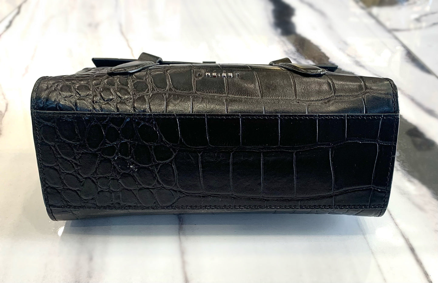 REISS SOPHIE CROC EMBOSSED LEATHER BAG