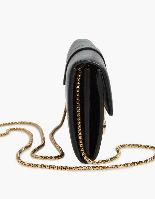 SALVATORE FERRAGAMO CALFSKIN LEATHER WALLET ON A CHAIN