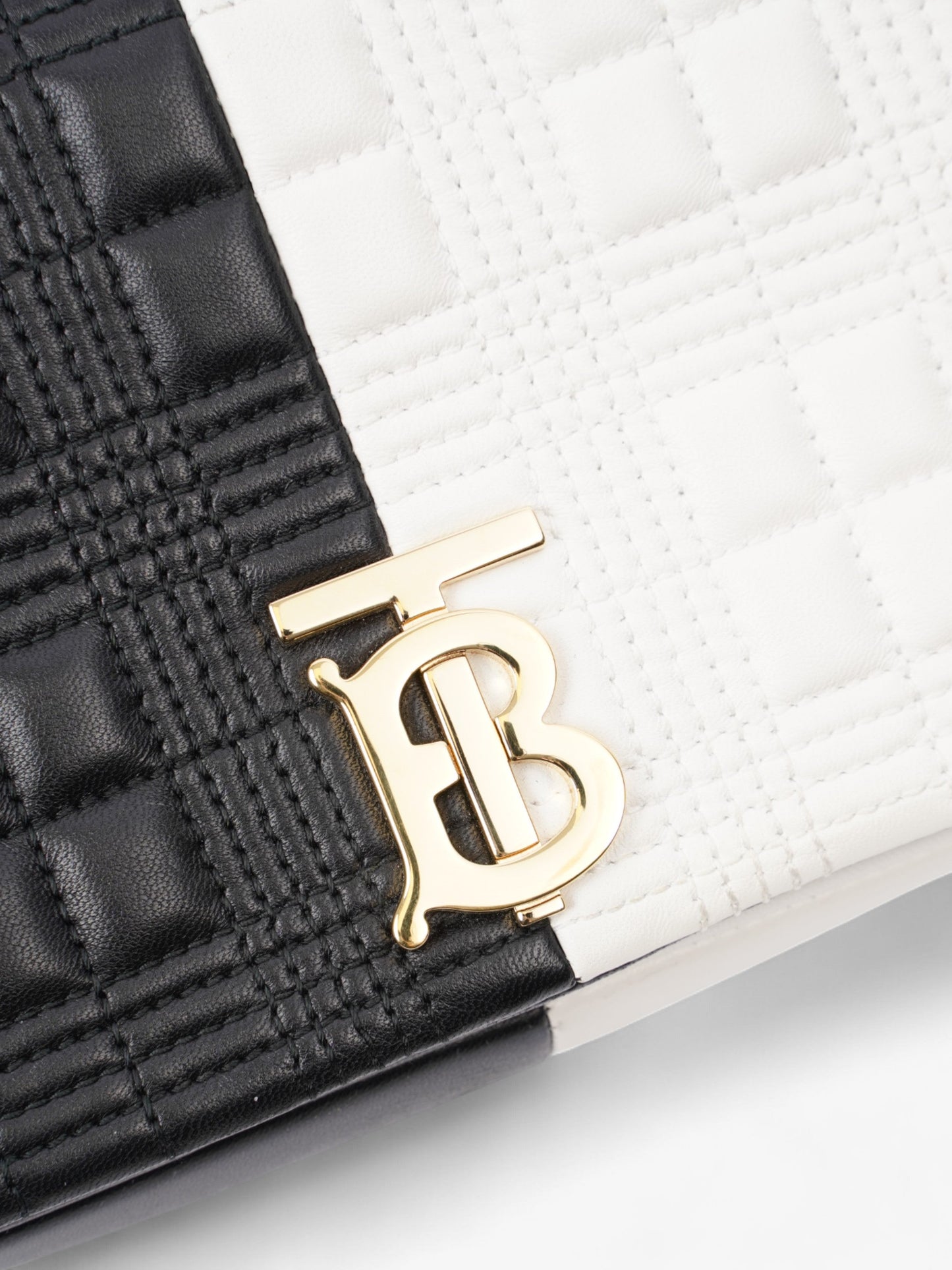 Burberry Lola bag Black / White Leather Small