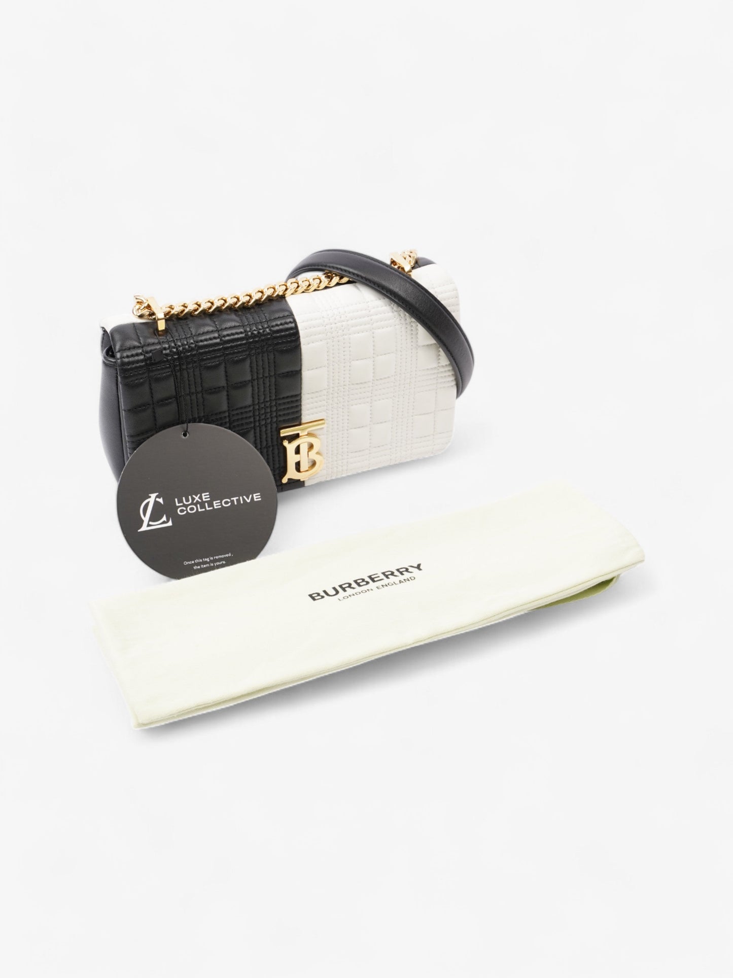 Burberry Lola bag Black / White Leather Small