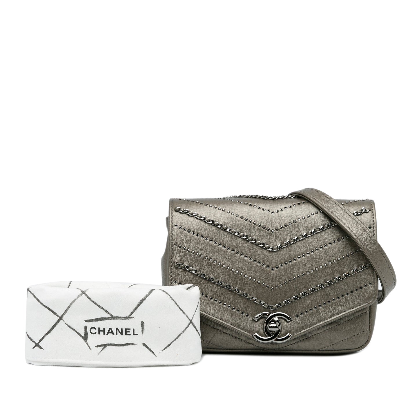Chanel Small Chevron Data Center Envelope Flap Bag