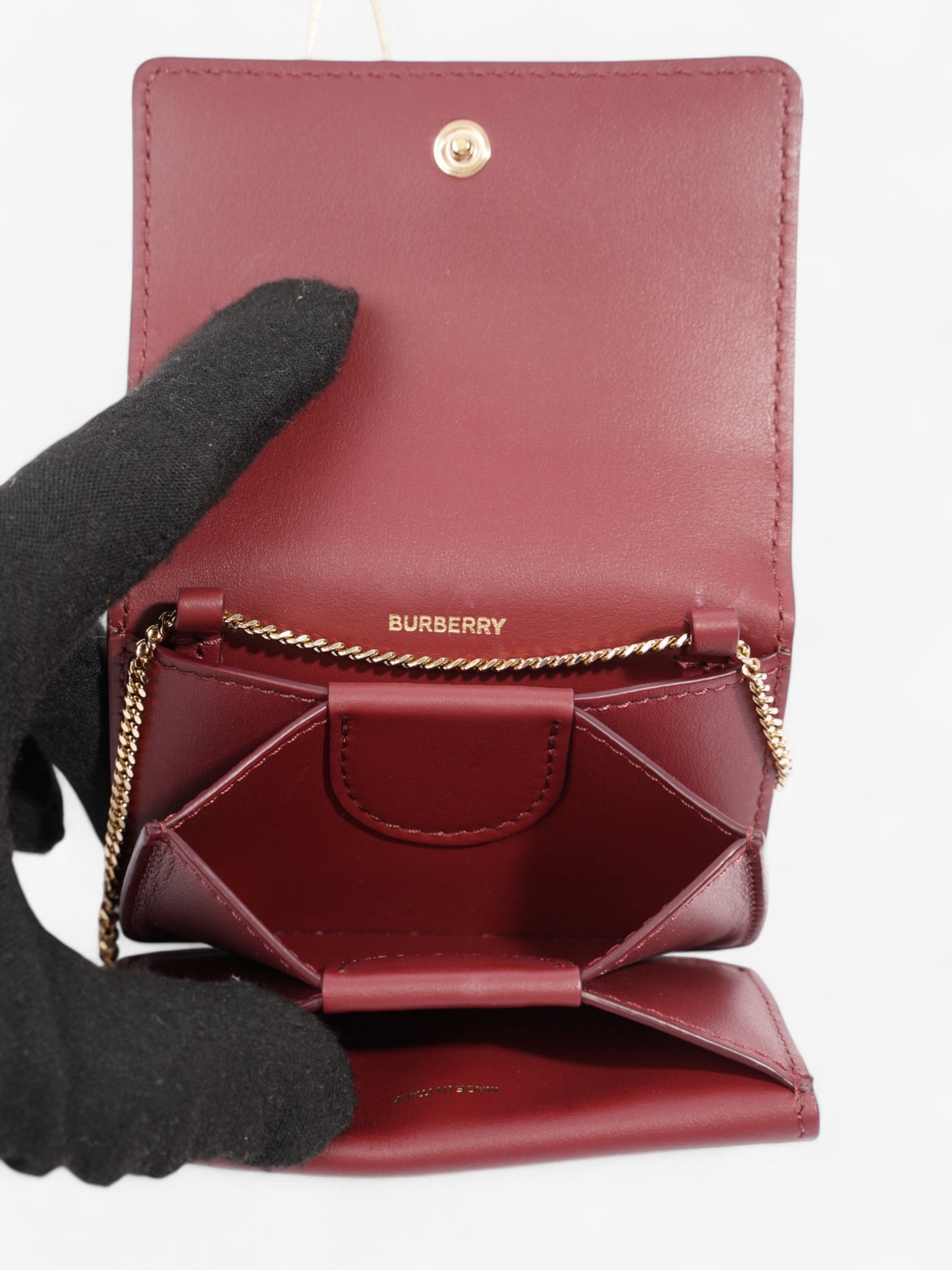 Burberry Card Holder Bag Burgundy Leather