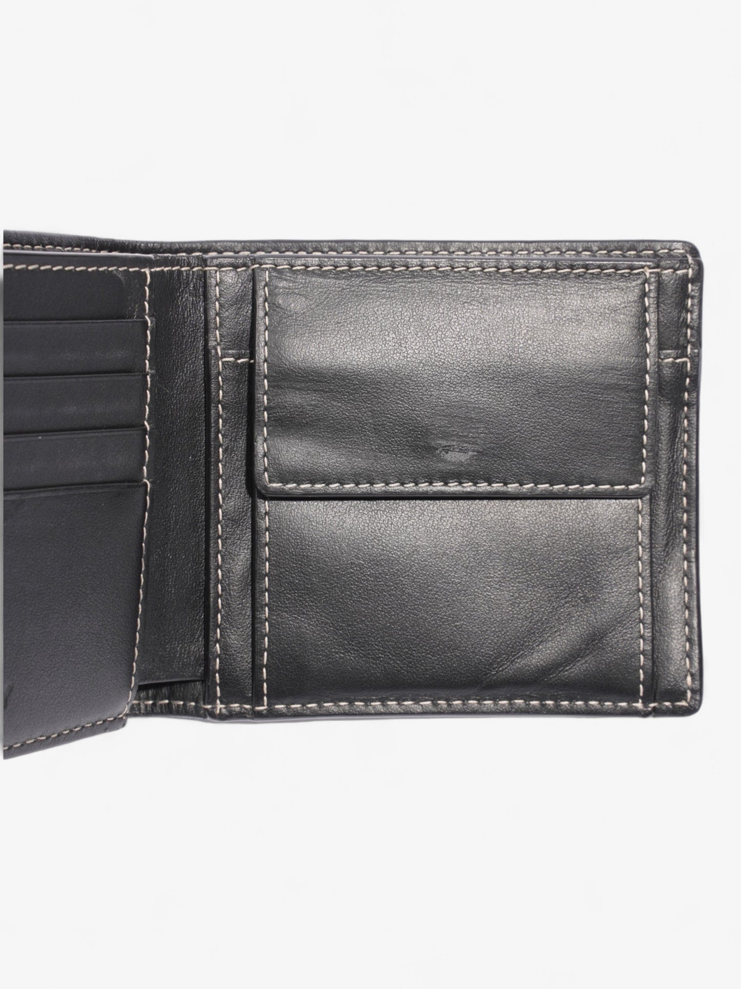Burberry International Bifold Wallet Black / Navy Blue Canvas