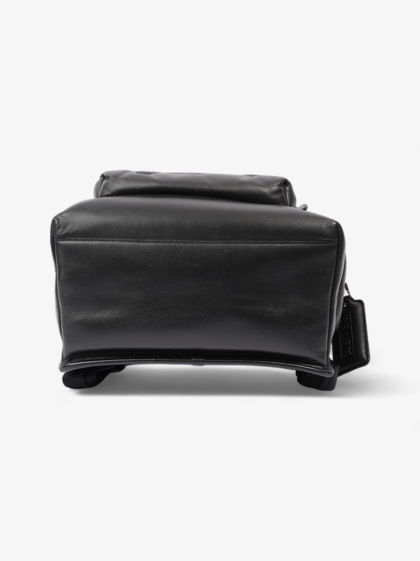 Coach League Flap Quilted Backpack Black Calfskin Leather