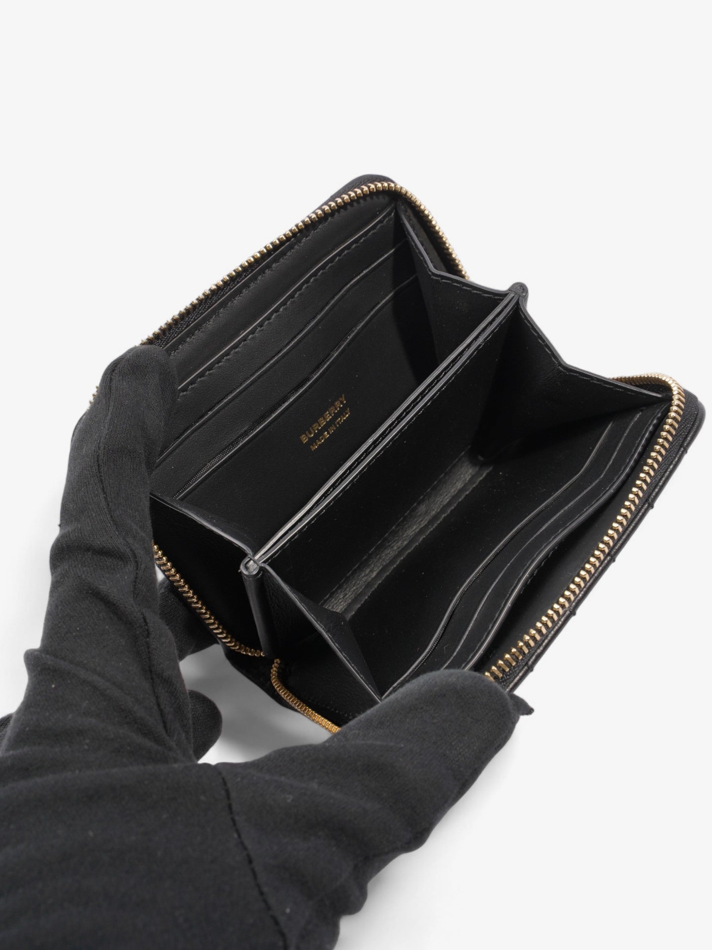 Burberry Lola Zip Wallet Black / Gold Leather Mini