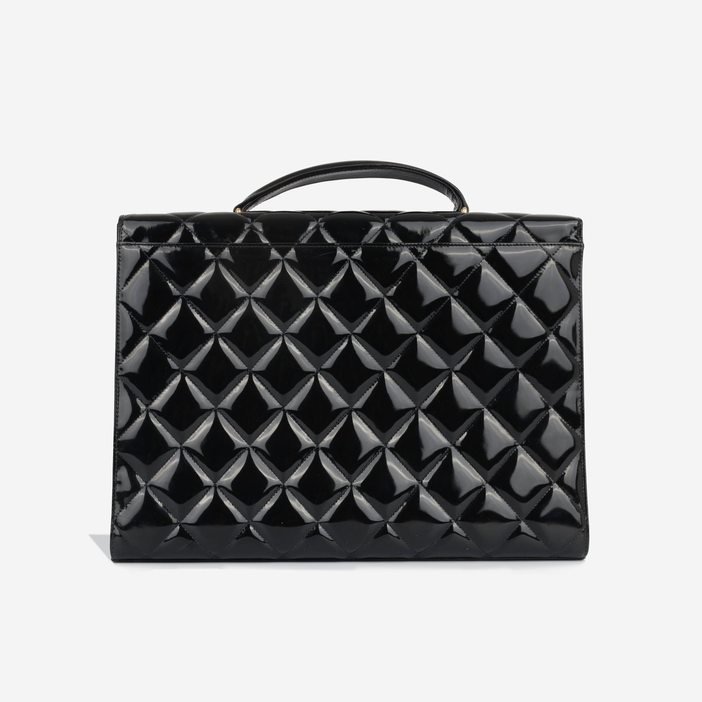 Chanel Vintage Portfolio Briefcase - Black Patent