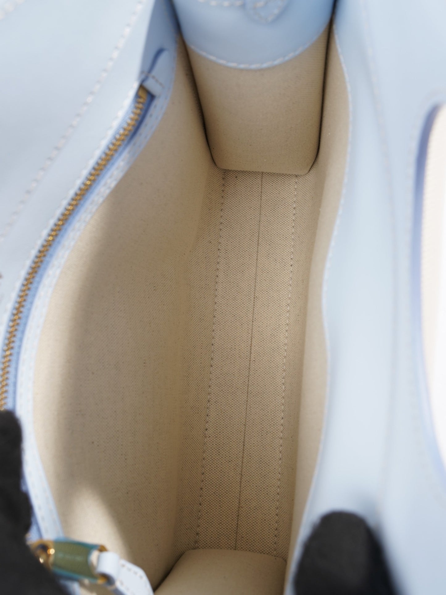 Burberry Pocket Bag Light Blue / Cream Canvas Mini
