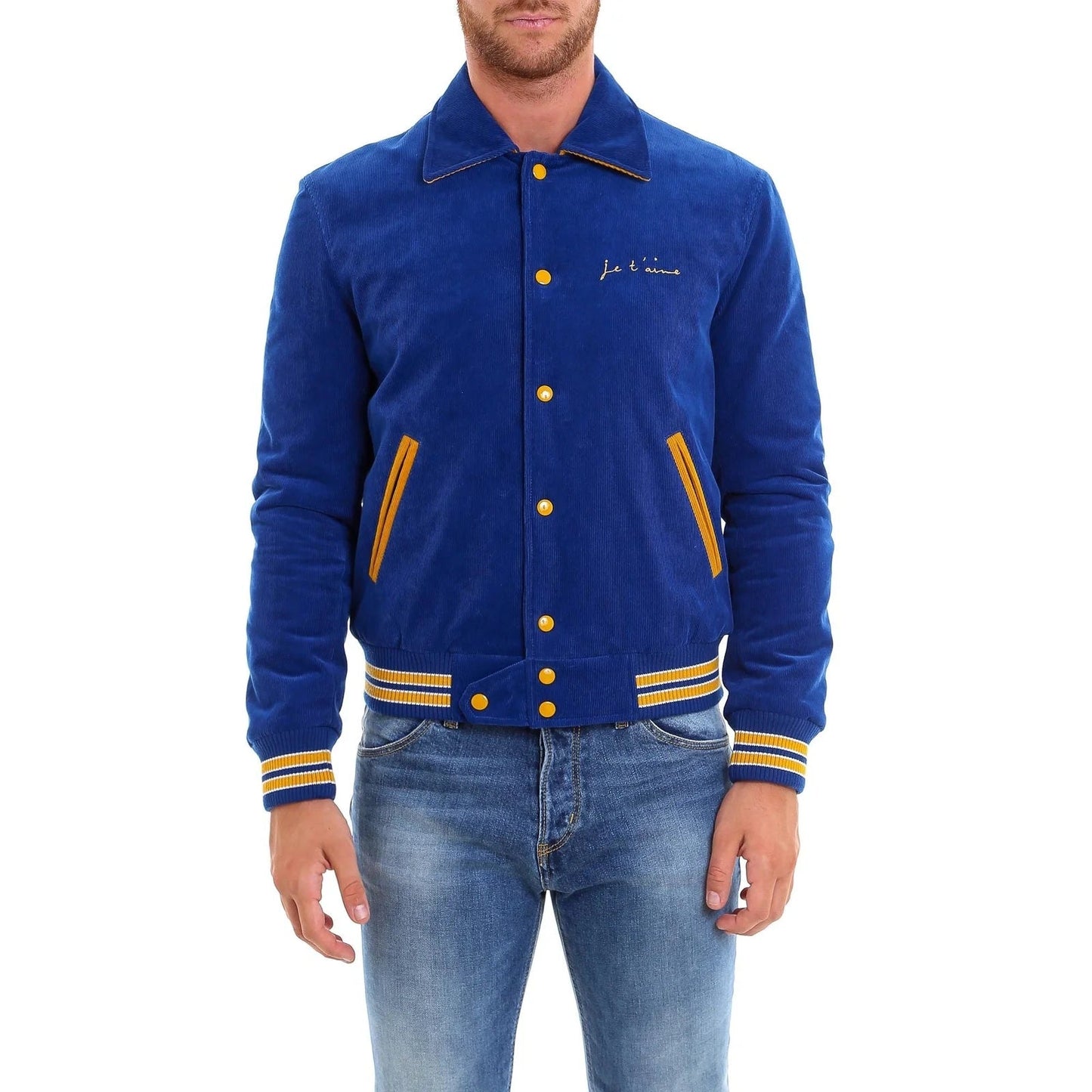 SAINT LAURENT JE T'AIME CORDUROY BOMBER JACKET