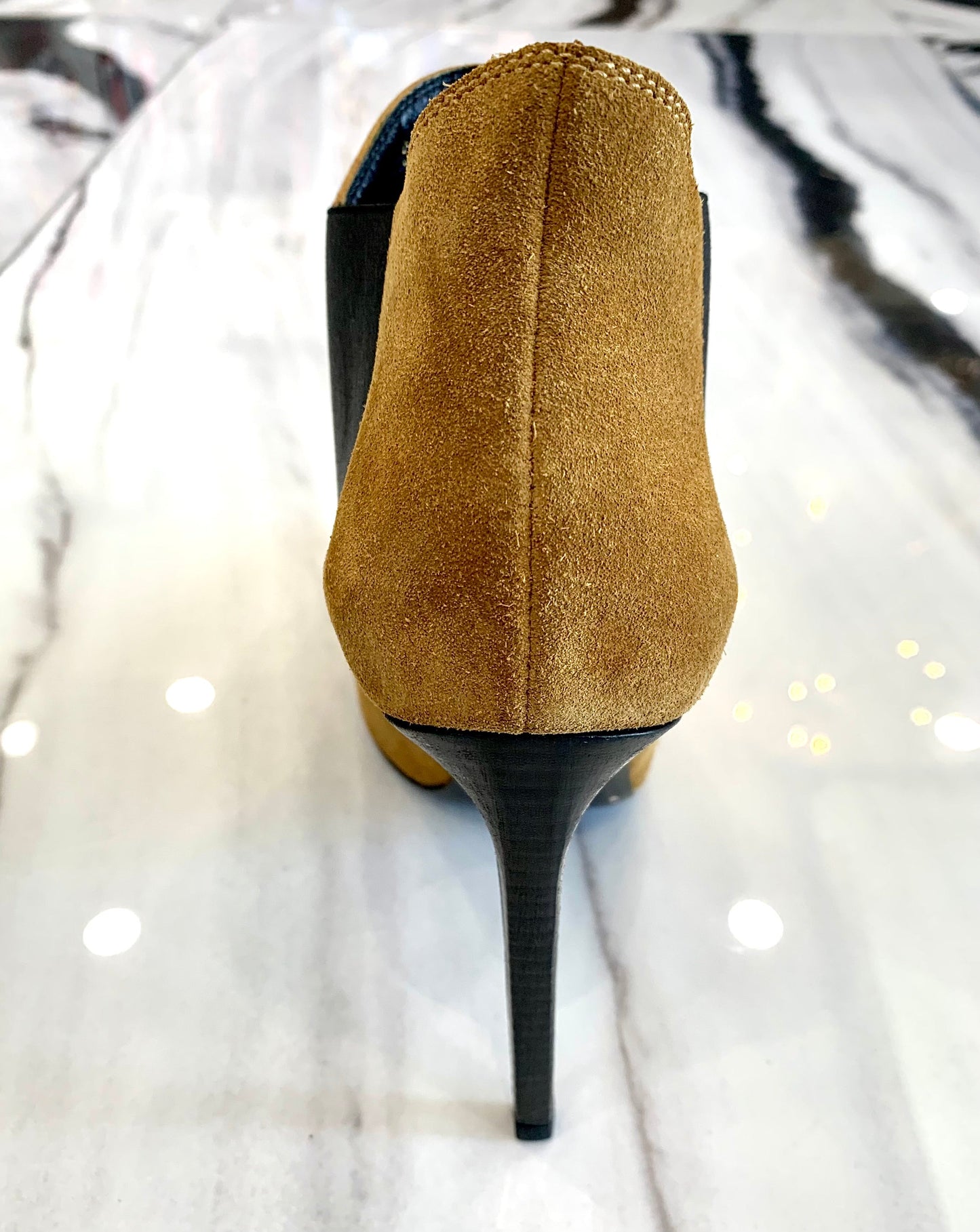 SAINT LAURENT TAN SUEDE BOOTS