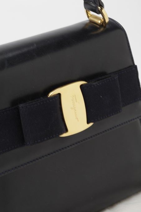 SALVATORE FERRAGAMO LEATHER VARA 2 WAY SHOULDER BAG
