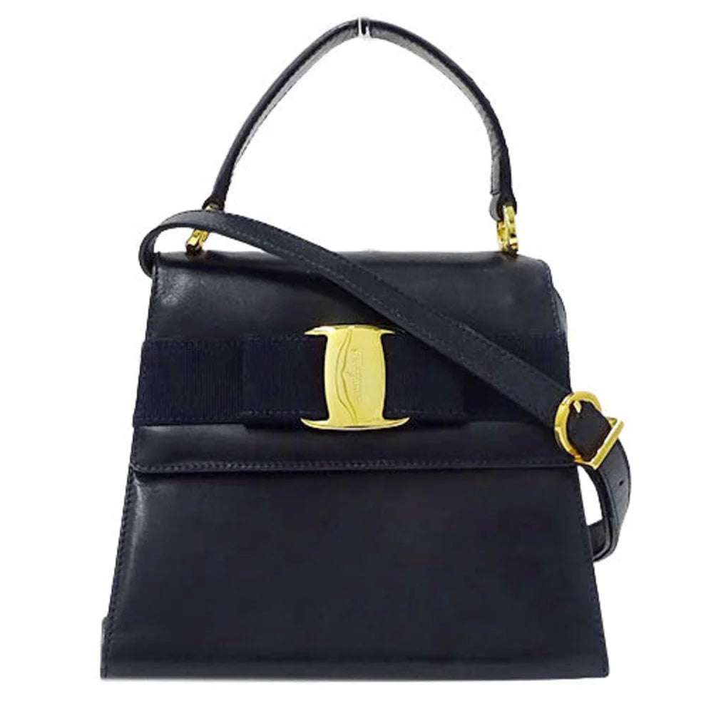 SALVATORE FERRAGAMO LEATHER VARA 2 WAY SHOULDER BAG