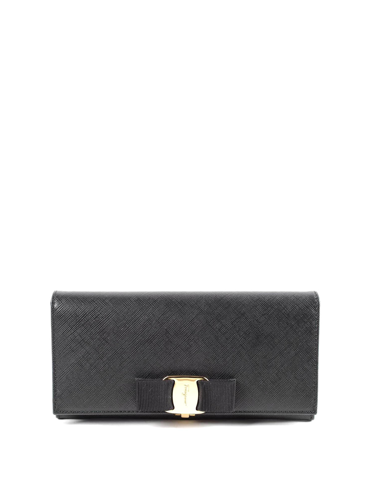 SALVATORE FERRAGAMO VARA BOW SAFFIANO LEATHER CONTINENTAL WALLET