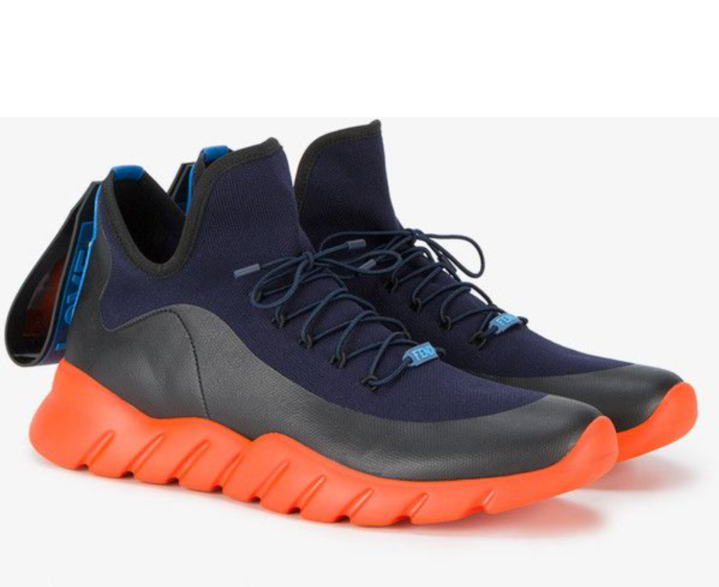 FENDI MEN'S RUNWAY HIGH-TOP SCUBA SNEAKERS