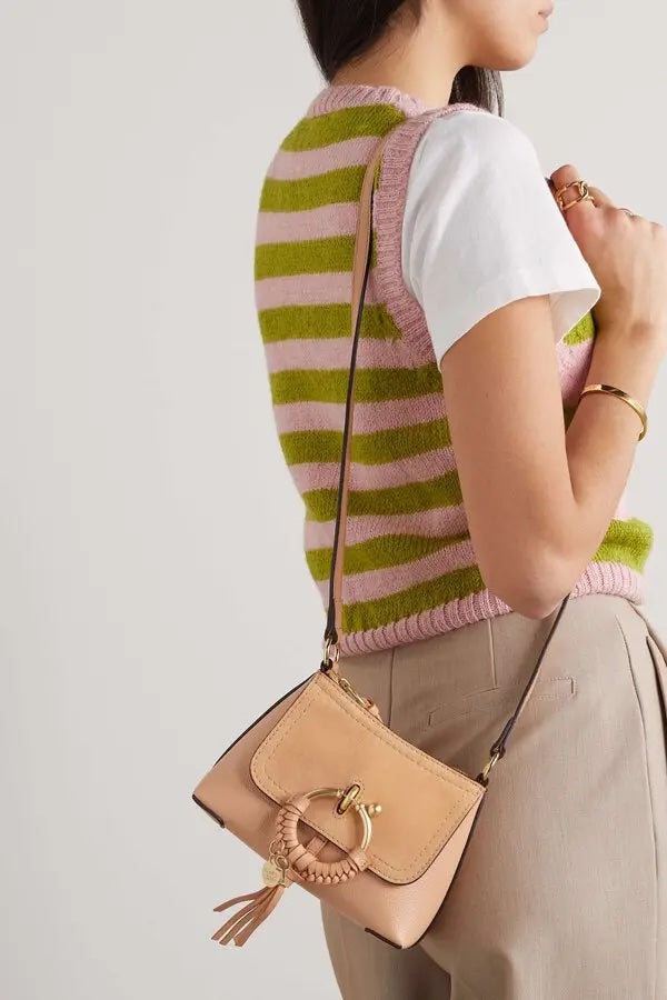 SEE BY CHLOÉ JOAN SUEDE & CALFSKIN LEATHER MINI SHOULDER BAG