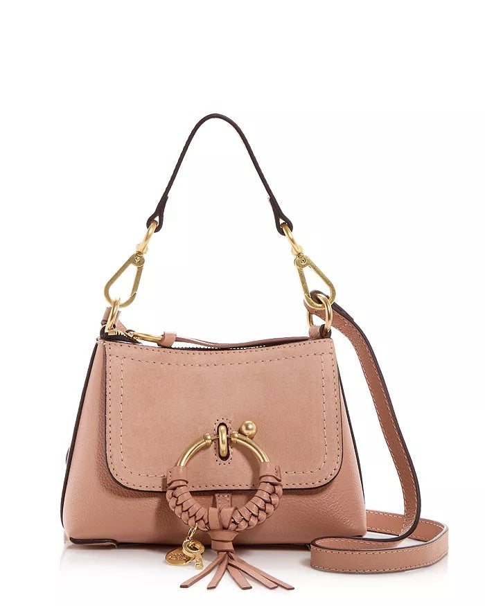 SEE BY CHLOÉ JOAN SUEDE & CALFSKIN LEATHER MINI SHOULDER BAG