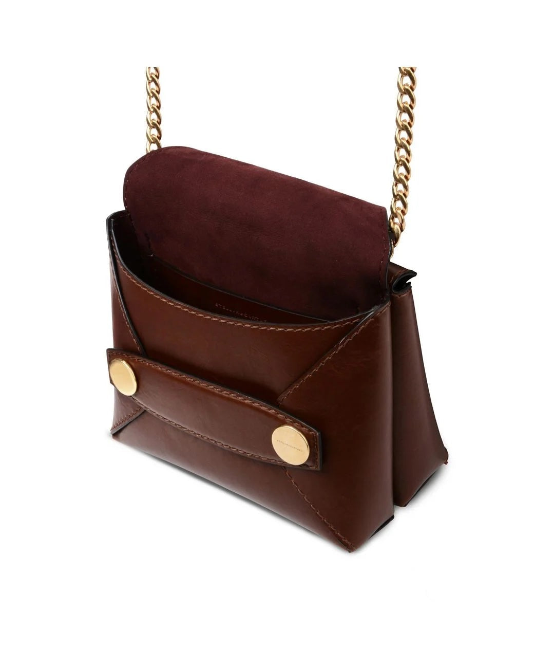 STELLA MCCARTNEY VEGAN LEATHER SMALL POPPER SHOULDER BAG