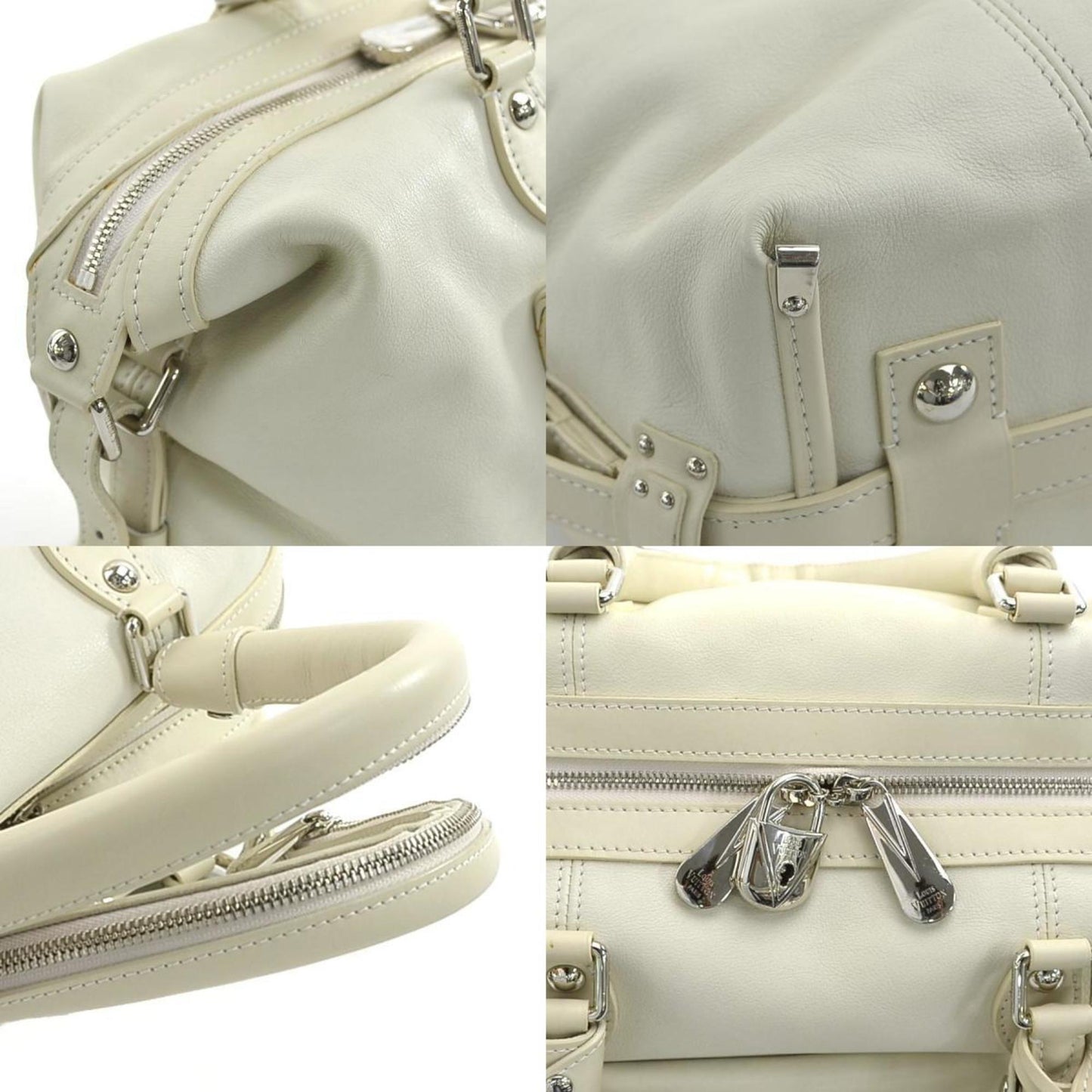 Luxury Leather Boston Bag with Accessories