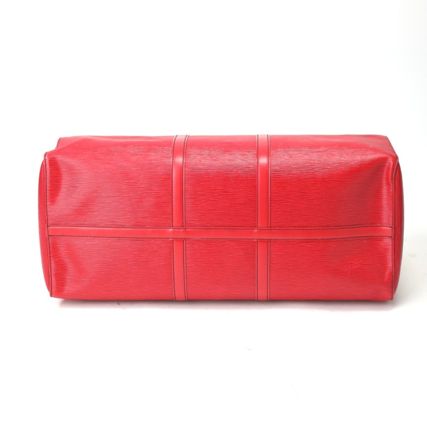 Leather Keepall Travel Bag with Name Tag