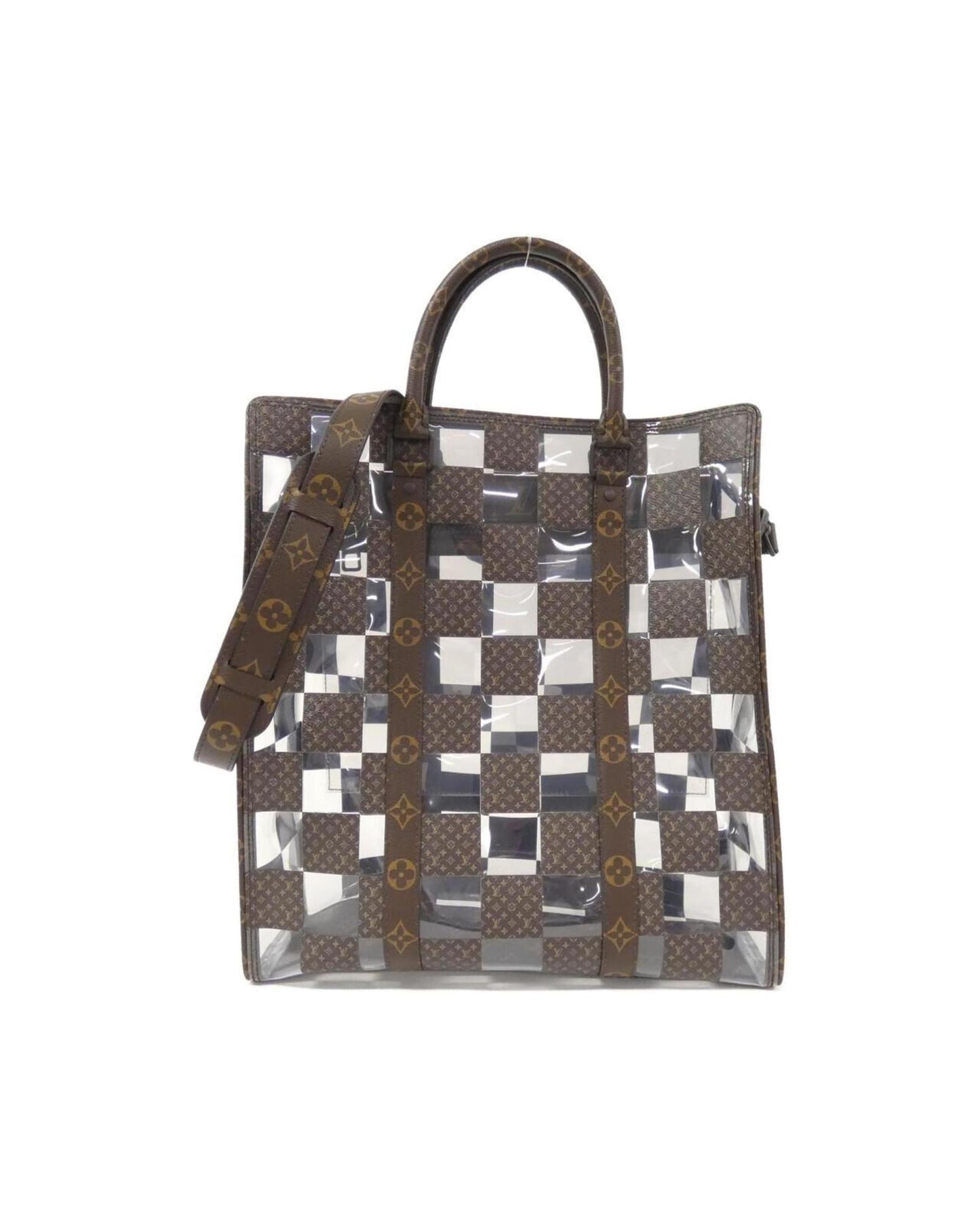 Canvas Sac Plat Tote Bag with Dust Bag and Shoulder Strap