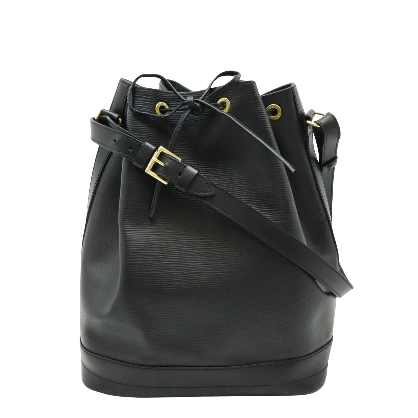 Leather Bucket Bag with Drawstring Closure