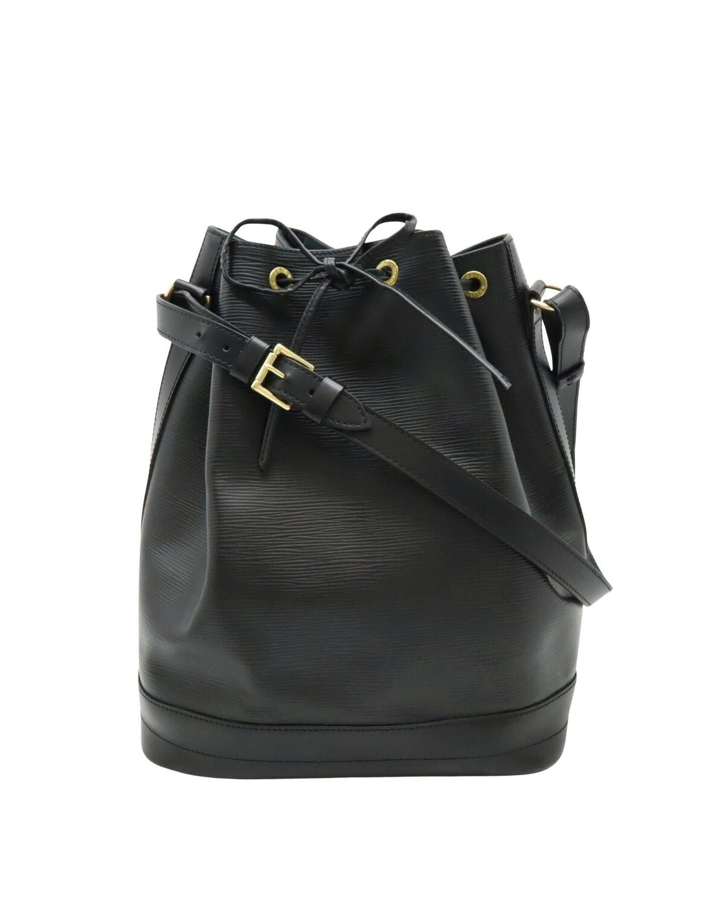 Leather Bucket Bag with Drawstring Closure