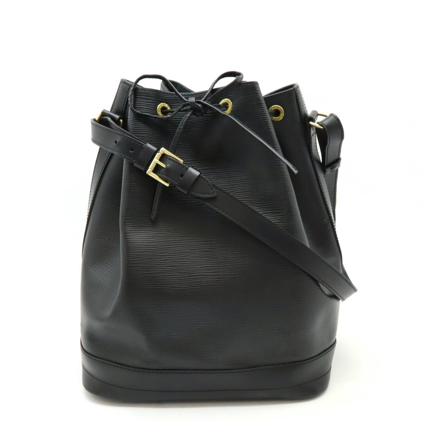 Leather Bucket Bag with Drawstring Closure