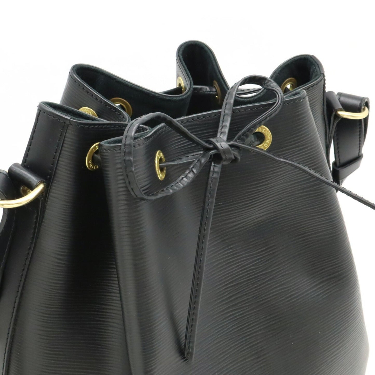 Leather Bucket Bag with Drawstring Closure