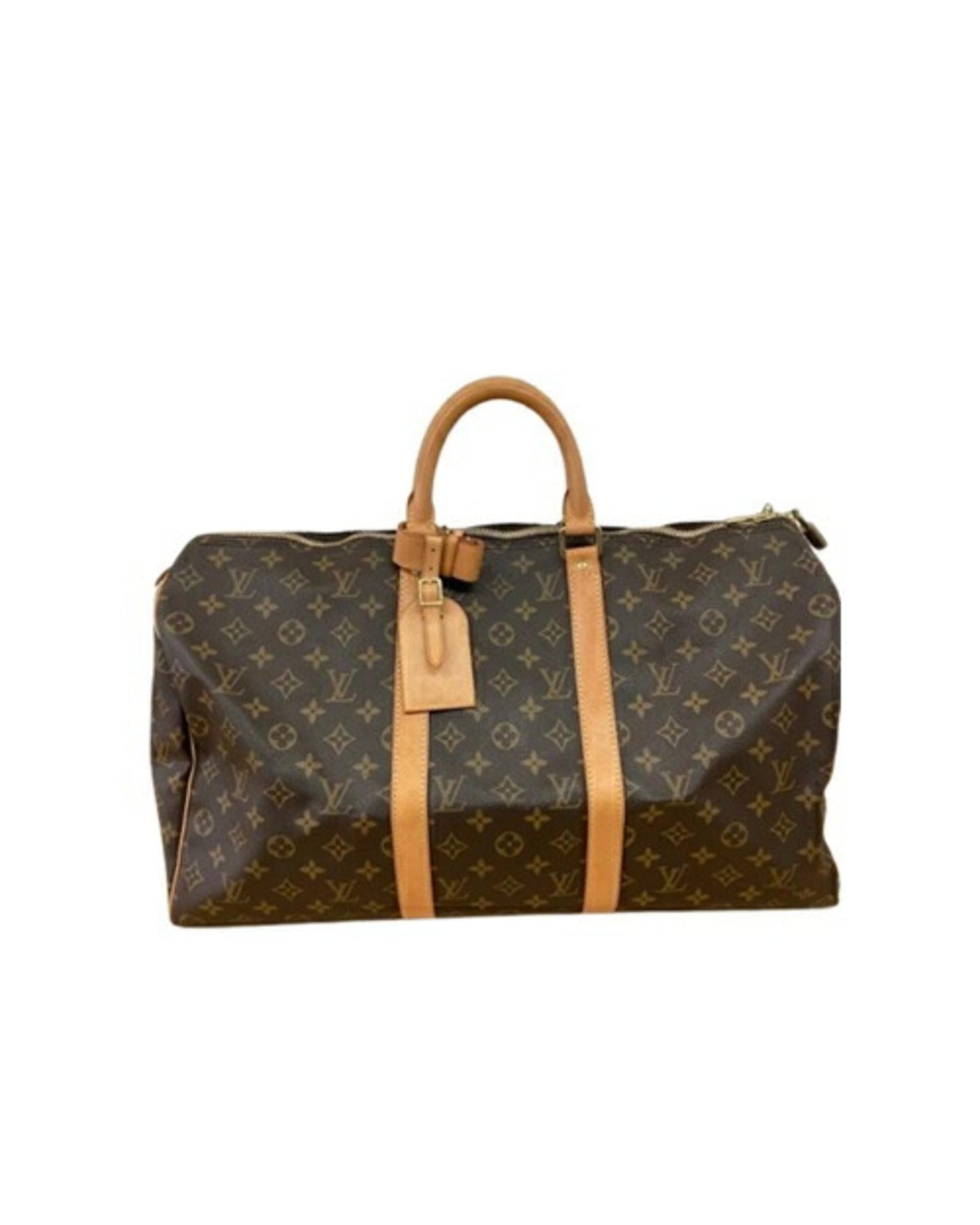 Luxury Monogram Canvas Duffel Bag with Name Tag and Padlock